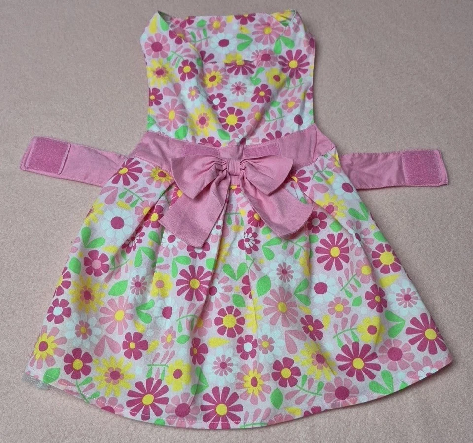 Smoochie Pooch Multi Floral Apron Dress~VGC~Sz L - Image 3 of 4
