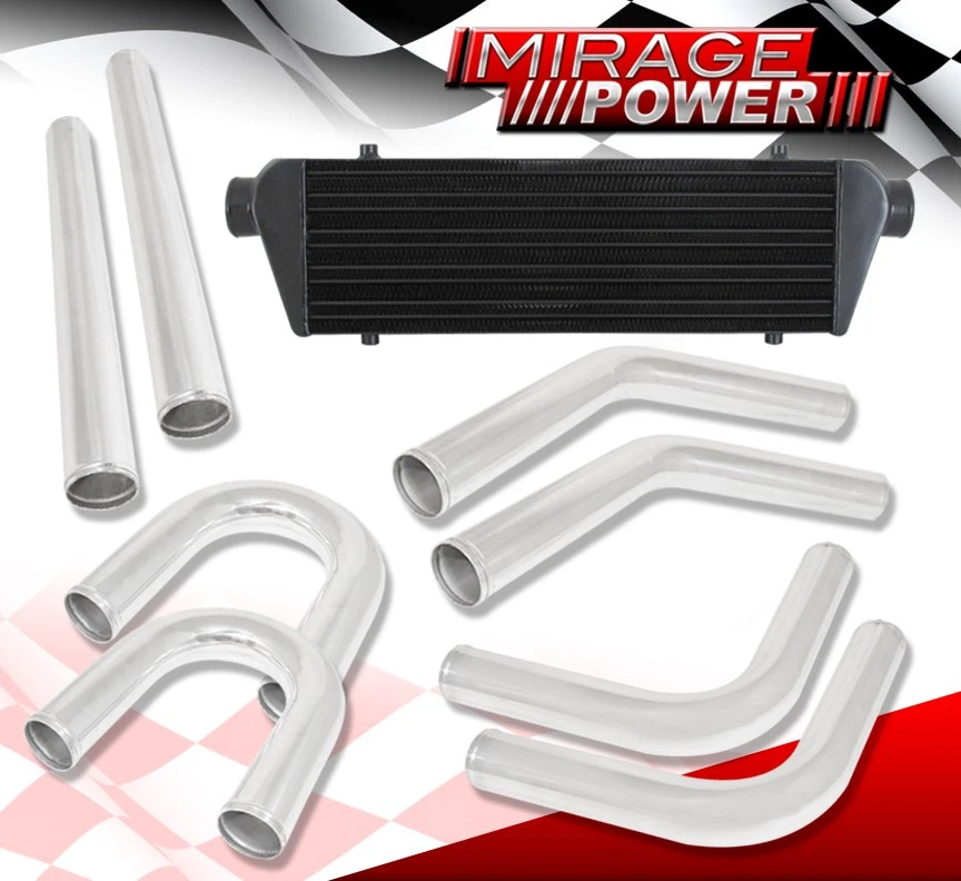 2.5" Piping+ Turbo Front Mount Intercooler + Silicone Couplers + T-Bolt Clamps Foto 2 de 4