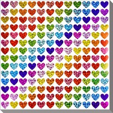 2500 Pcs Heart Stickers 0.6 Inch Holographic Colored Stickers for Kids