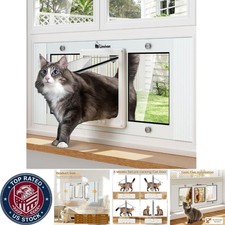 Durable Aluminum Cat Door Insert 27-32in  All-Weather Use  Locking Options