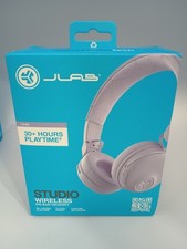 JLab Studio Wireless Bluetooth On Ear Headphones 30+ Hours Lilac Cloud Foam