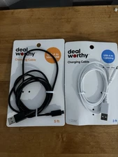 Deal Worthy 2pack USB -A -Micro USB & USB-A To Lighting Charging Cables