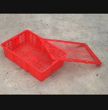 100 RED Plastic Storage Crates Baskets Bins Containers 17.25" x 11.5" x 4.5"