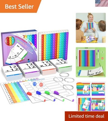 Interactive Math Pop It & Flash Cards for Kids Ages 4-8 -  Fun Learning Tool