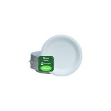 Premium 6 Inch Round White Paper Plates 50-Pack -100% Compostable & Eco-Fri...