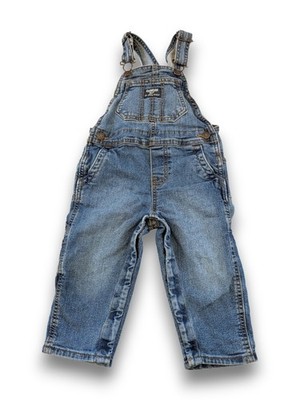 Oshkosh Bgosh Vestbak Blue Jean Denim Overall Bibs Boys Toddler 18 months