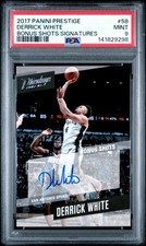2017 PANINI PRESTIGE BONUS SHOTS SIGNATURES #58 DERRICK WHITE PSA 9 AUTO