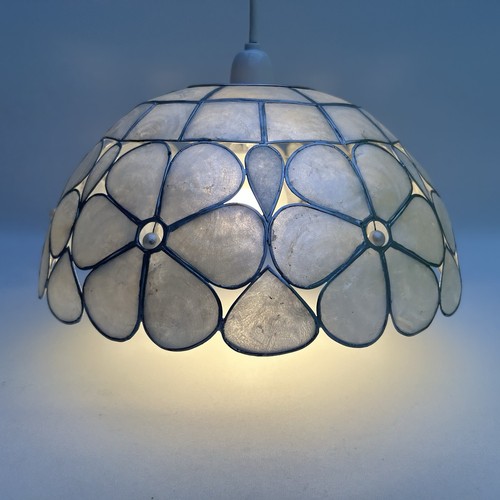 Vintage Capiz Shell Lightshade with Pearl Detail Home Lighting - Picture 14 of 15
