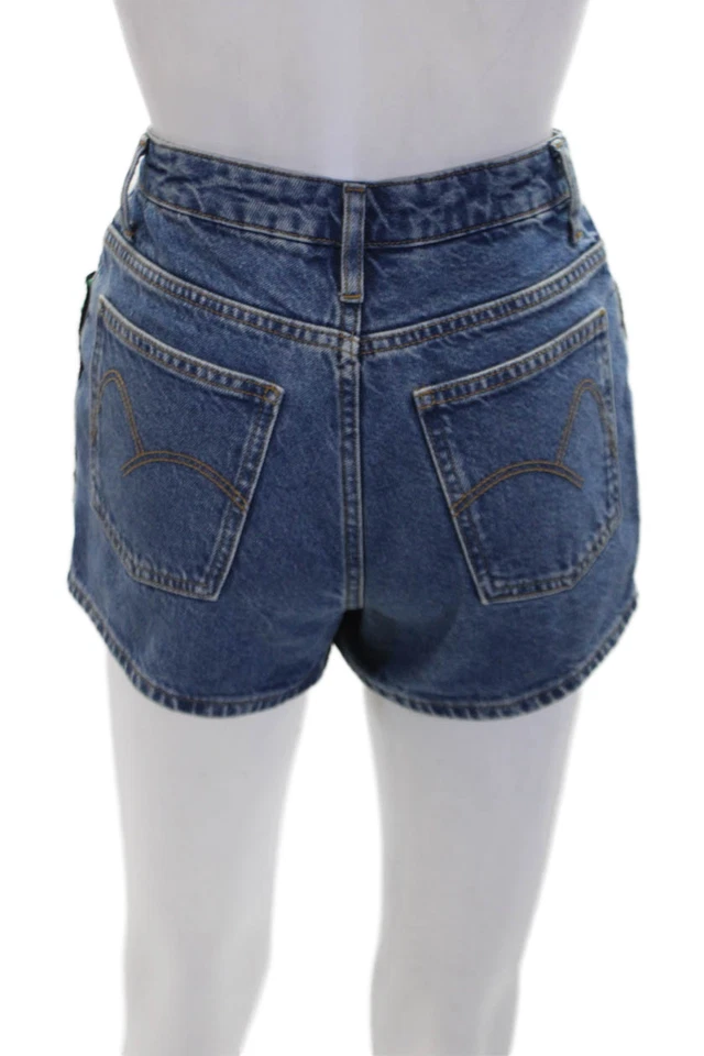 Pantalones cortos de mezclilla Farm Rio para mujer de algodón de cintura alta a ganchillo azul talla 24 Foto 3 de 4