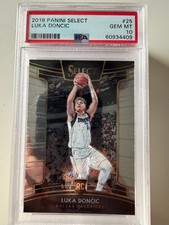 2018-19 PANINI SELECT #25 LUKA DONCIC RC ROOKIE CARD PSA 10 GEM MT MAVS LAKERS. rookie card picture
