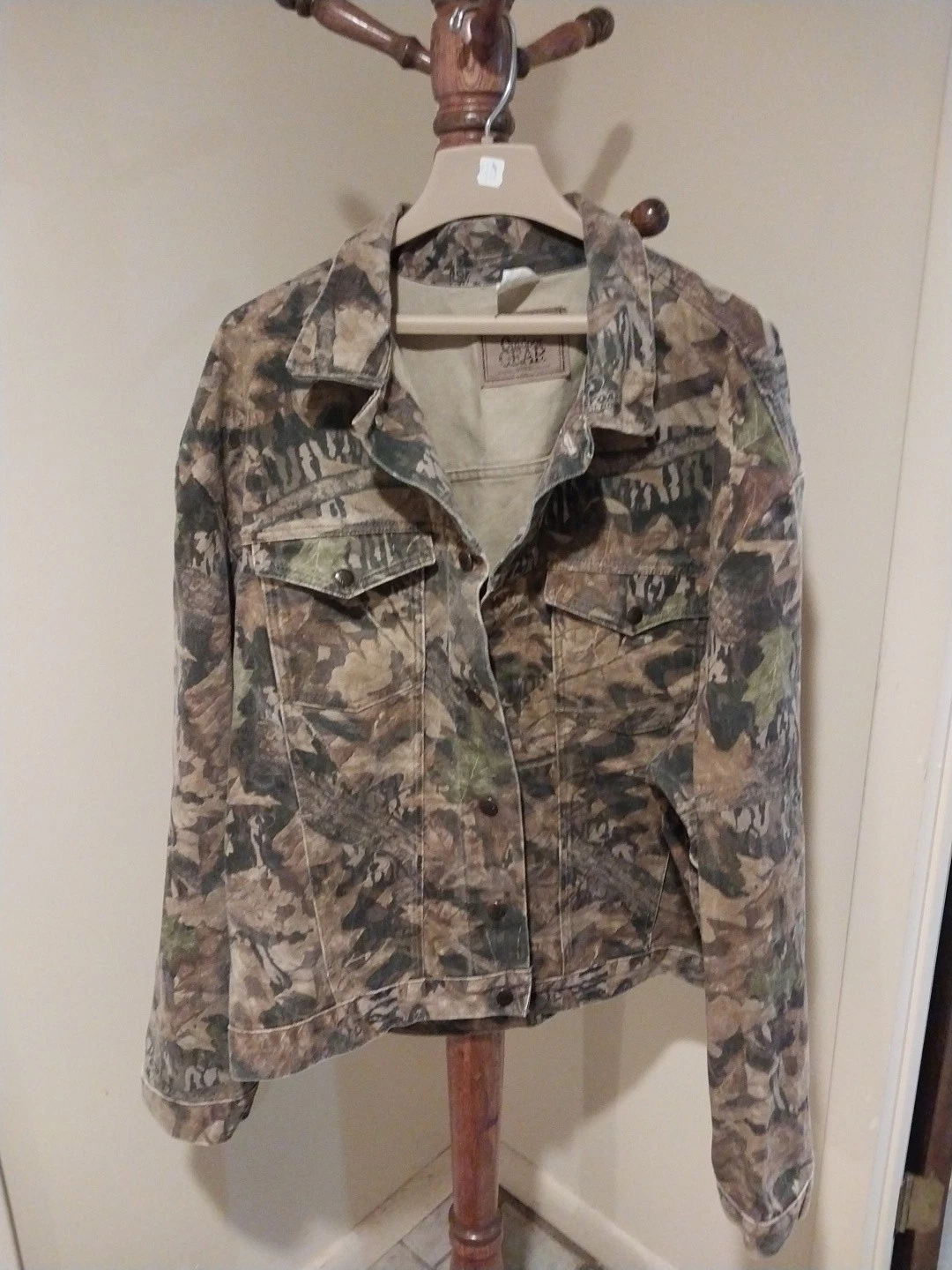Wrangler Outdoor Gear Jacket Mens Camo Denim Trucker USA Made 3XL Read