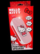 Hello Kitty Bluetooth Portable Speaker Sanrio Red Pink Rechargeable Battery NIB
