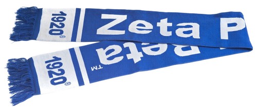 Zeta Phi/&Phi; Beta Knit Scarf [Blue - 70"L x 6.5"W]