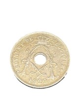 A 1929 Belgium 25 Cen Twenty Five Centimes Coin