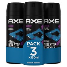 AXE Marine 48-Hour Fresh Deodorant Body Spray Fragrance for Men 150ml - 3 Pack