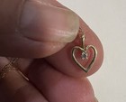 14K Yellow Gold Mini Diamond Heart Pendant with 15” long 14k gold Necklace — photo 9