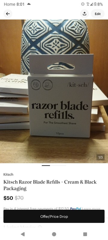 Kitsch razor refills (10 blades per pack, 14 packs) 