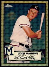 Marketplace image: 2021 Topps Chrome Platinum Anniversary #654 Eddie Mathews Superfractor 1/