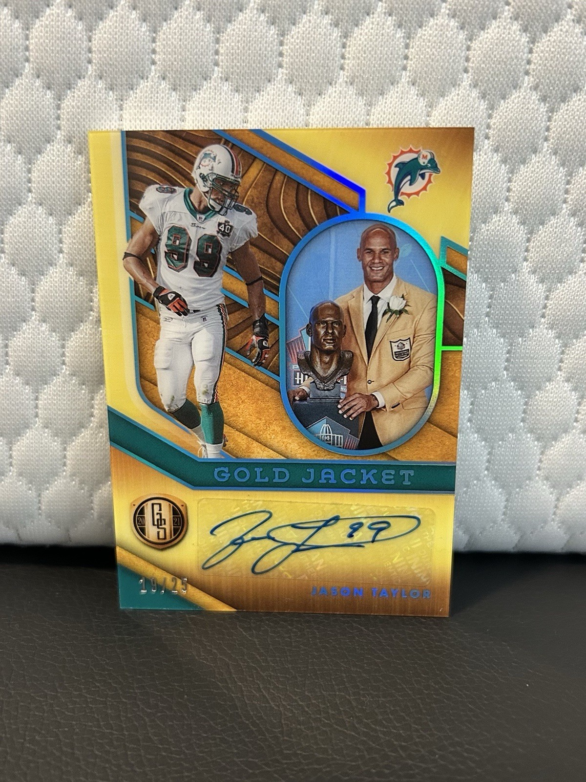 Panini 2021 Gold Standard Gold Jacket Signatures Jason Taylor Auto Platinum /25