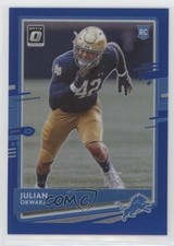 2020 Panini Donruss Rookie Optic Preview Blue Prizm 30/125 Julian Okwara fm0