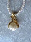 Lot of 3 Vintage Avon Necklaces Gold Tone Ball Bead Faux Pearl Pendants Signed — photo 3