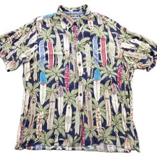 Vtg 90s Reyn Spooner Men's XL Short Sleeve Button Up Surfboard Hawaiian Shirt