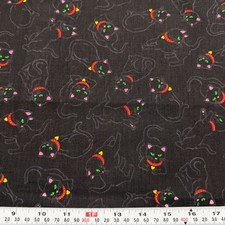 Vintage Wamsutta Halloween Black Cat Silhouette Cotton Blend Remnant 15 X 45 Vintage Wamsutta Halloween Black Cat Silhouette Cotton Blend Remnant 15 X 45