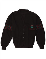 Sporting Club Mens Cardigan Sweater Large Black Geometric BL04