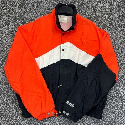 Vintage DeLong Windbreaker Jacket Men Extra Large Red Black Snap Button XL