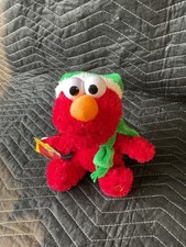 Sesame Street Elmo Singing Christmas Plush Holiday Songs Santa Hat 8