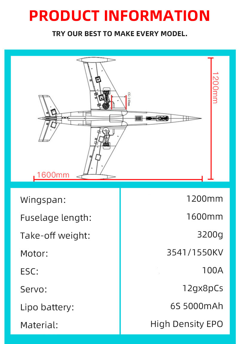 AF Sport Jet Plane 90mm EDF Wingspan 1200mm Remote Control Fix Wing KIT ARF PNP