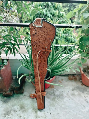 Western scabbard for lever action henry Leather rifle Winchester model USA - Picture 20 of 32