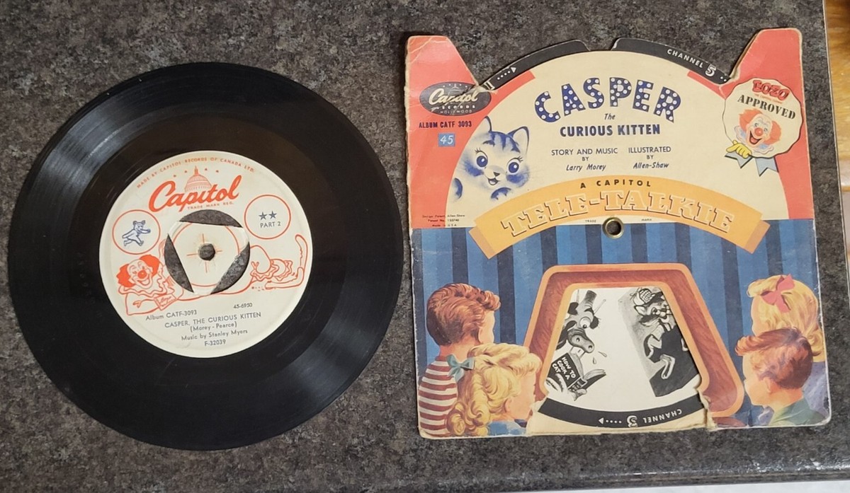 Scarce 1950s Casper The Curious Kitten , 45 Rpm Record, Capitol