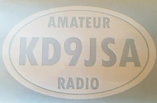 Ham Amateur Radio Oval Call Sign Window Sticker Decal x2 Car Ham Shack
