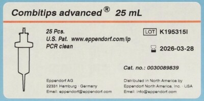 [QTY 25] Eppendorf 25 ml Combitips Advanced Cat. No. 0030089839