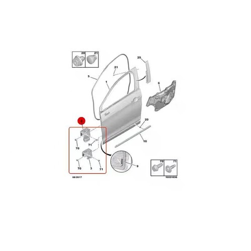 New Door Hinge Stop Left 9035W9 Automotive Door Hinge parts for Citroen C5 - Picture 7 of 9