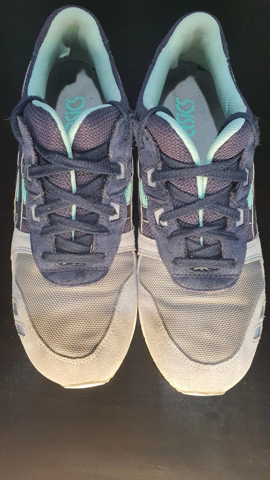 ASICS Gel Lyte iii grigio turchese lingua spaccata UK 9 ottime condizioni!