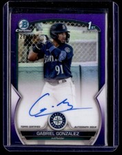 2023 Bowman Chrome Purple Refractor Autograph Gabriel Gonzalez RC 128/250