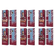 WEST HAM UNITED FC 2022/23 FIRST TEAM LEATHER BOOK CASE FOR MOTOROLA PHONES