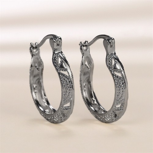 Fashion Hoop Earrings 925 Silver For Women Anniversary Jewelry - Picture 15 of 19