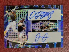 Cruz / Johnson 2022 LEAF METAL BLUE WAVE DUAL AUTO #D 7/7 PITTSBURGH PIRATES!