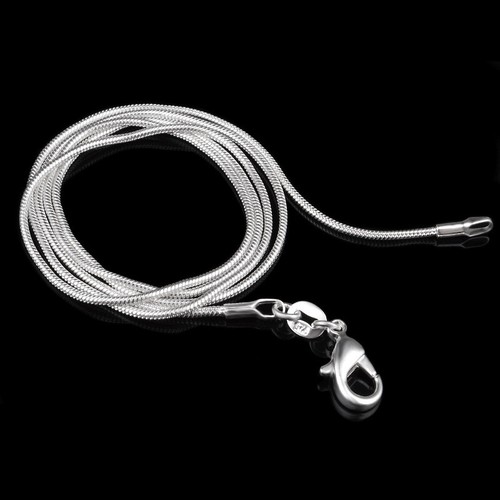 Niña Hombre Mujer Collar de Cadena de Serpiente enchapado en Plata Sólida 925 16-24 - Imagen 3 de 13