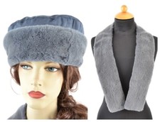 A4887 MINK HAT MINK COLLAR SET REAL FUR HAT FUR COLLAR - MINK COLAR HAT SET