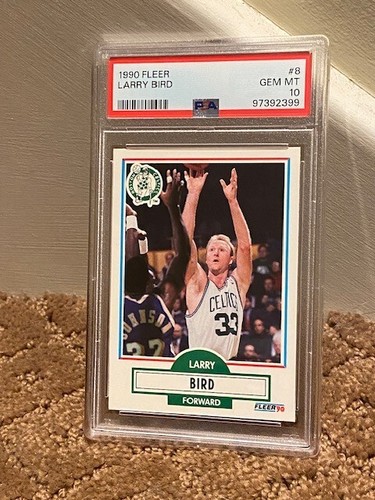 1990 Fleer Larry Bird #8 PSA 10 Celtics CARD NEW CASE