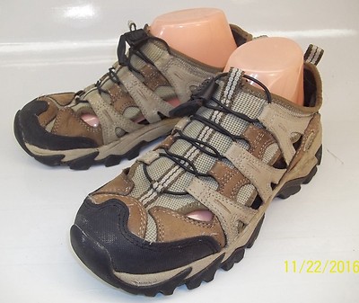 Cabela's 82-4126 Womens US 8M Brown Beige Leather Elastic Athletic Shoes