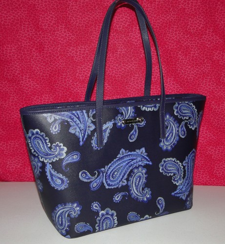 Michael Kors EMRY XL/LG TZ Tote Admiral Blue Paisley - Picture 3 of 10