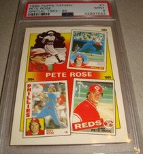 1986 Topps TIFFANY #7 PETE ROSE special 1983-85 psa 9 (562)  REDS PHILLIES