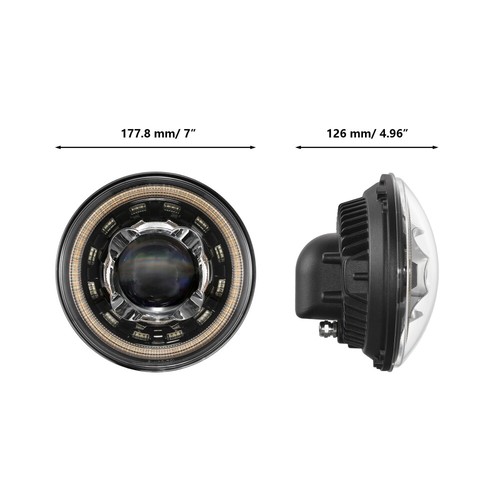 Faro LED DOT 7" para Jeep Wrangler JK JKU TJ LJ Chevy Ford GMC DRL/Giro/Alto/Lo - Imagen 2 de 12