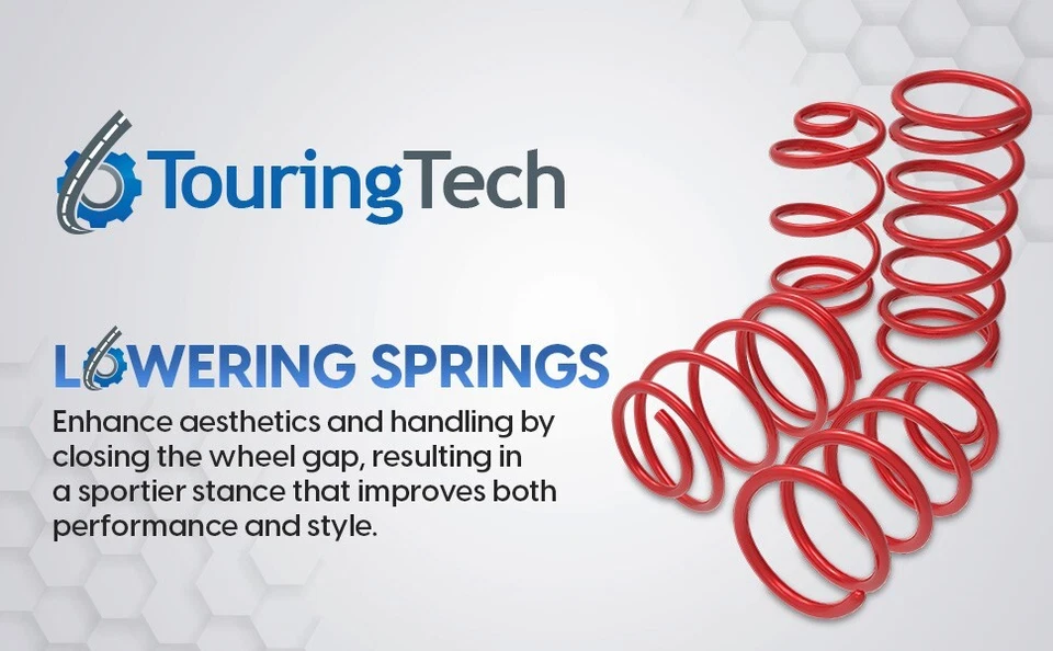 Touring Tech Lowering Springs 1.7”F/1.8”R Red For 2015+ Mustang - Bild 3 von 4