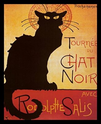 FRAMED Chat Noir 20x16 Art Print Poster Black Cat French